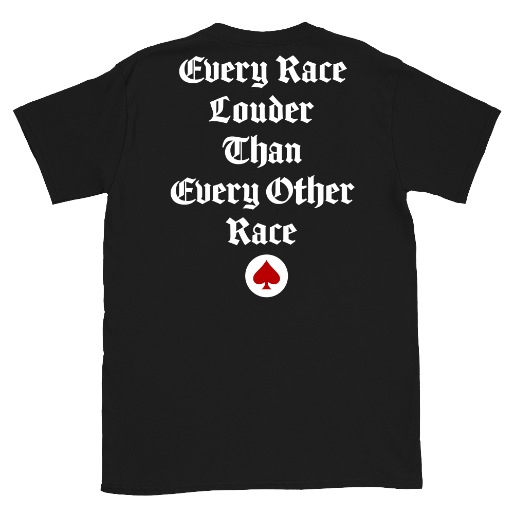 Rennen Live To Race – Every Race Louder Front/Back – White, Black